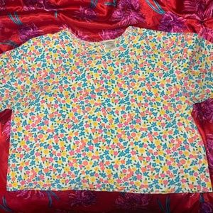 Vintage style pastel floral crop top